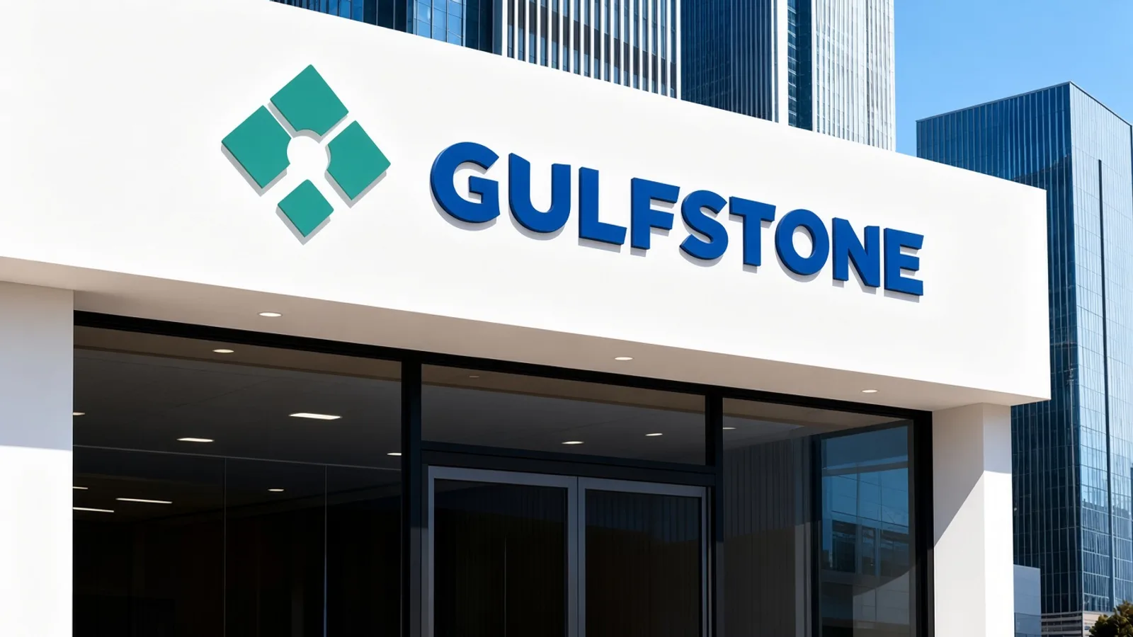 The Gulfstone building entrance in Foshan, with the brand mark on the fascia