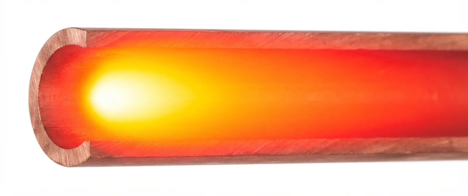 OFHC copper heat exchanger benefiting from high thermal conductivity and clean brazed joints