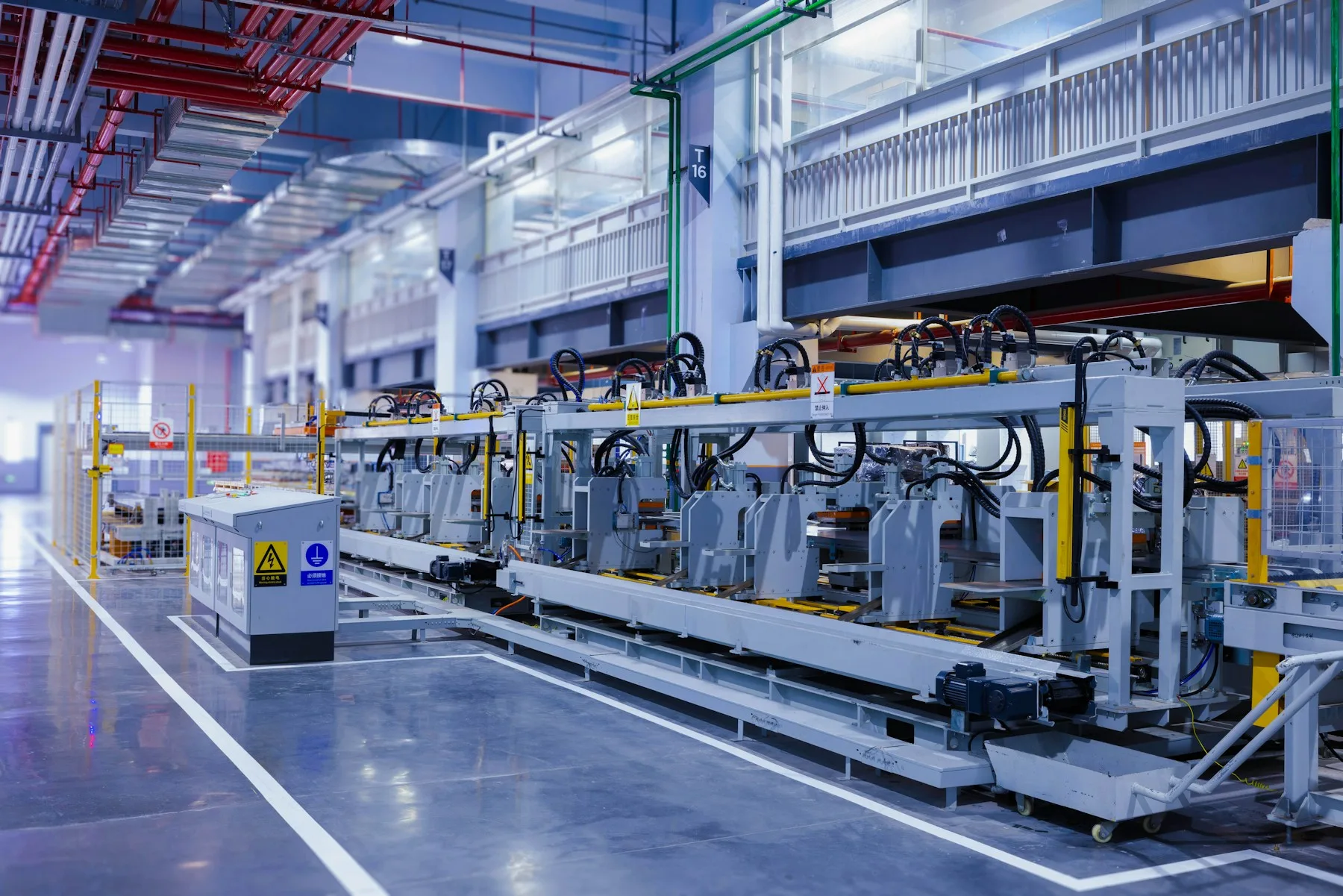 An automated production line running along a Gulfstone factory floor