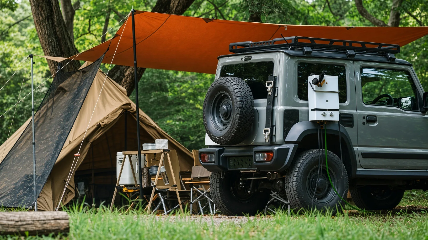 Hot water use on a lakeside off-grid camp