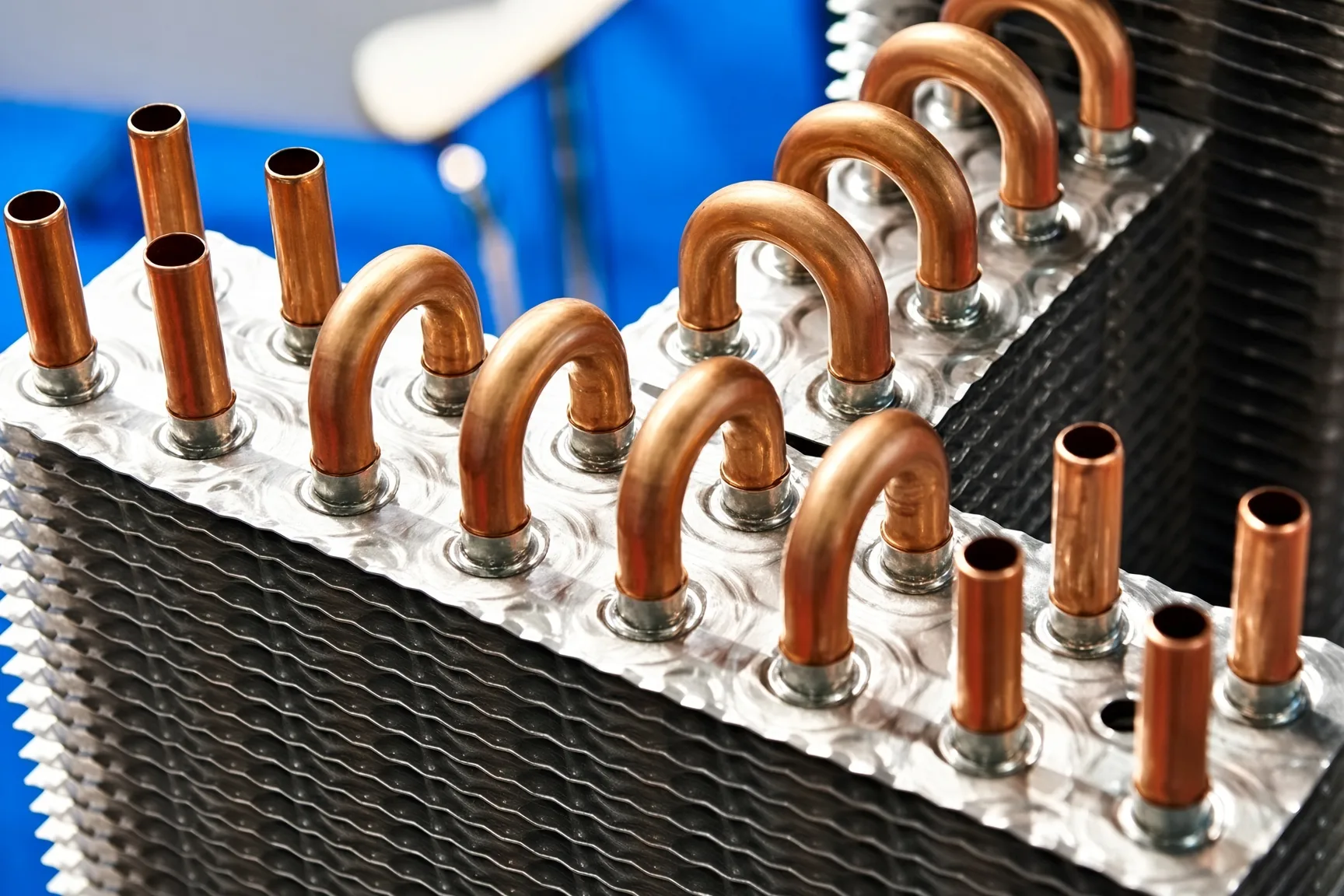 Oxygen-free copper heat exchanger assembly from a Gulfstone portable water heater